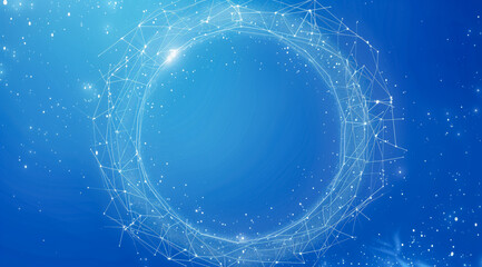 Abstract glowing network structure with highlighted nodes and lines