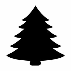 Christmas tree Vector Illustration, tree Vector Art, Christmas tree Silhouette, christmas tree isolated on white cartoon Character icon	