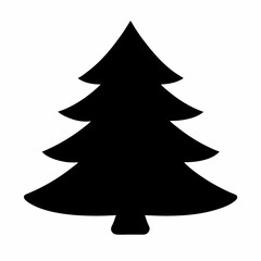 Christmas tree Vector Illustration, tree Vector Art, Christmas tree Silhouette, christmas tree isolated on white cartoon Character icon	