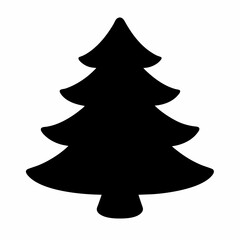 Christmas tree Vector Illustration, tree Vector Art, Christmas tree Silhouette, christmas tree isolated on white cartoon Character icon	