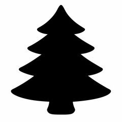 Obraz premium Christmas tree Vector Illustration, tree Vector Art, Christmas tree Silhouette, christmas tree isolated on white cartoon Character icon 