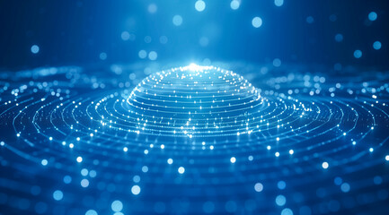 Abstract glowing network structure with highlighted nodes and lines