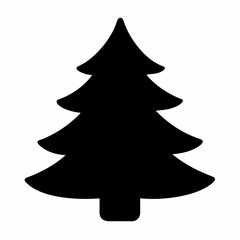 Obraz premium Christmas tree Vector Illustration, tree Vector Art, Christmas tree Silhouette, christmas tree isolated on white cartoon Character icon 