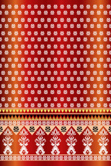 Gold and red Classic Damask Pattern: Vector Illustration for Elegant Textile Design.