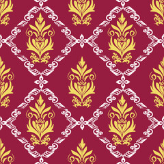 Vector damask seamless pattern element. Classic luxury Baroque ornament, Royal Victorian seamless texture for wallpaper, textiles, and packaging. Exquisite baroque floral pattern.