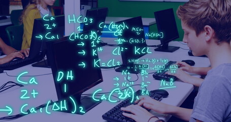 Image of equations and data processing over diverse students