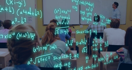 Image of equations and data processing over diverse students