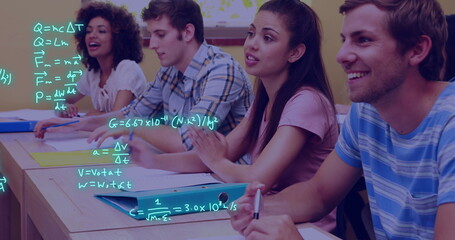 Image of equations and data processing over diverse students