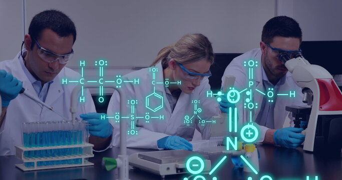 Image of data processing over diverse students in laboratory