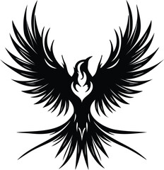 Obraz premium Flying Bird Silhouette Vector.