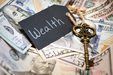 Keys to Wealth Money Concept - Vintage Skeleton with Tag
