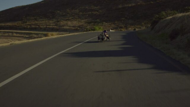 Para Athlete doing Cycling Training on the road
