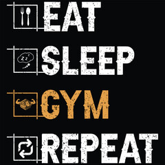 Fototapeta premium Gym t-shirt, Fitness t shirt design. Gym motivational quote with grunge effect and barbell. Hand drawn vector fitness design for gym, workout, textile, posters, t-shirt design