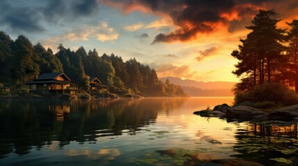 Fototapeta premium beautiful nature landscape panoramic photo