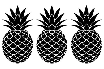 Obraz premium Pineapple Tropical Fruit Vector Illustration. Pineapple with leaf icon 