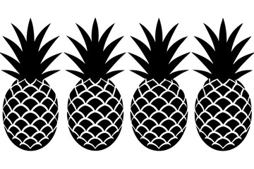 Fototapeta premium Pineapple Tropical Fruit Vector Illustration. Pineapple with leaf icon 