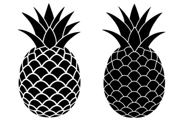 Obraz premium Pineapple Tropical Fruit Vector Illustration. Pineapple with leaf icon 