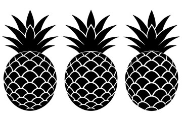 Obraz premium Pineapple Tropical Fruit Vector Illustration. Pineapple with leaf icon 