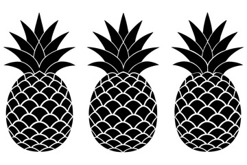 Obraz premium Pineapple Tropical Fruit Vector Illustration. Pineapple with leaf icon 