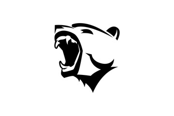 black and white bear silhouette