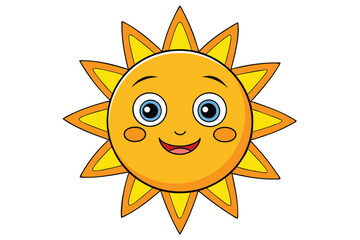 Adorable Sun Vector Art Clipart - Cute Cartoon Illustration for Print and Digital Use