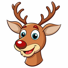 Christmas reindeer Vector Illustration, reindeer Vector Art, Christmas reindeer Silhouette, rudolph the reindeer cartoon Character icon