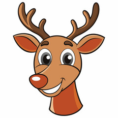 Christmas reindeer Vector Illustration, reindeer Vector Art, Christmas reindeer Silhouette, rudolph the reindeer cartoon Character icon