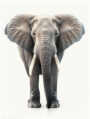 Obraz premium An elephant is standing on a white background.