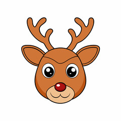 Christmas reindeer Vector Illustration, reindeer Vector Art, Christmas reindeer Silhouette, rudolph the reindeer cartoon Character icon