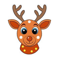 Christmas reindeer Vector Illustration, reindeer Vector Art, Christmas reindeer Silhouette, rudolph the reindeer cartoon Character icon