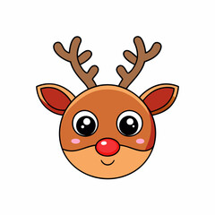 Christmas reindeer Vector Illustration, reindeer Vector Art, Christmas reindeer Silhouette, rudolph the reindeer cartoon Character icon