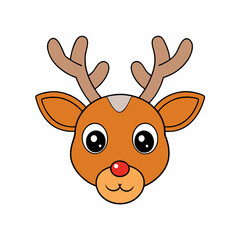 Christmas reindeer Vector Illustration, reindeer Vector Art, Christmas reindeer Silhouette, rudolph the reindeer cartoon Character icon