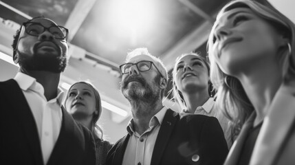 Obraz premium Business People Looking Up at Sky
