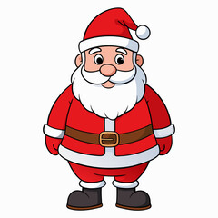Christmas santa claus Vector Illustration, santa claus Vector Art, Christmas santa claus Silhouette, santa claus with a bag cartoon Character icon	