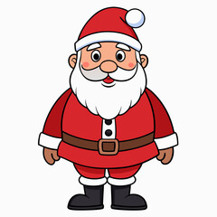 Christmas santa claus Vector Illustration, santa claus Vector Art, Christmas santa claus Silhouette, santa claus with a bag cartoon Character icon	