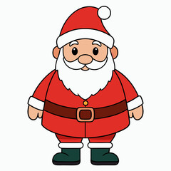 Christmas santa claus Vector Illustration, santa claus Vector Art, Christmas santa claus Silhouette, santa claus with a bag cartoon Character icon	