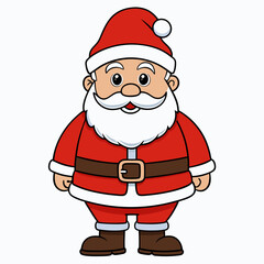 Christmas santa claus Vector Illustration, santa claus Vector Art, Christmas santa claus Silhouette, santa claus with a bag cartoon Character icon	