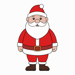 Christmas santa claus Vector Illustration, santa claus Vector Art, Christmas santa claus Silhouette, santa claus with a bag cartoon Character icon	