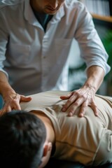 Obraz premium Man receiving back massage
