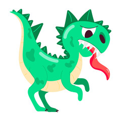 Fototapeta premium A flat style sticker of baby dino