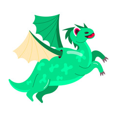 A flat style sticker of flying dinosaur 

