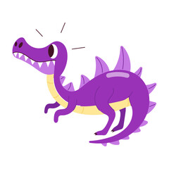 A cartoon style sticker of walking dinosaur

