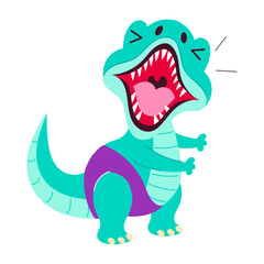 A flat style sticker of prehistoric reptile 

