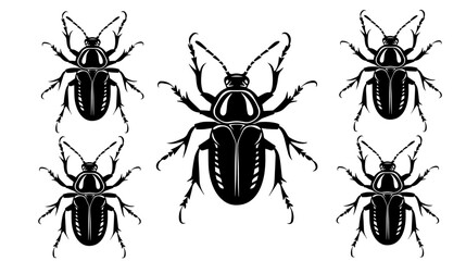 vector isolated set of insect silhouettes