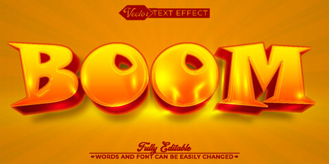 Cartoon Yellow Boom Vector Editable Text Effect Template