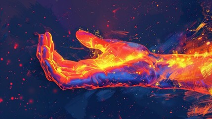 Hand on fire