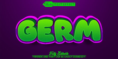 Germ Green Purple Vector Editable Text Effect Template