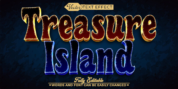  Treasure Island Vector Editable Text Effect Template