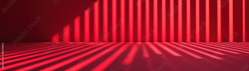 Poster modern abstract background featuring red vertical lines and shadows, creating a dynamic and striking