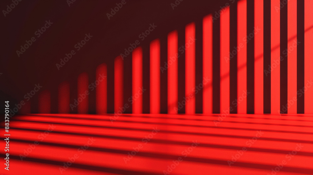 Poster abstract red light patterns with shadow effects, creating a striking geometric design. ideal for mod